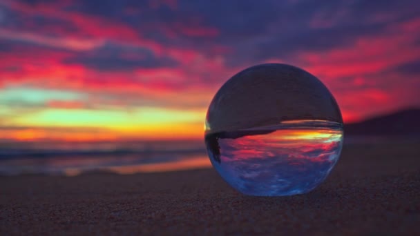 Amazing Sky Sunset Crystal Ball — Stock Video