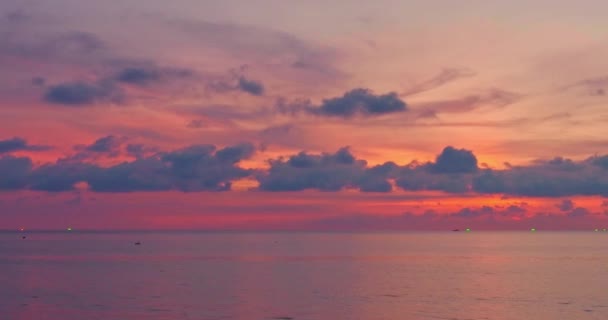 Vista Aerea Cielo Incredibile Tramonto Scena Colorato Romantico Tramonto Cielo — Video Stock