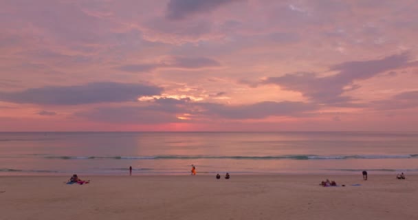 Luchtfoto Kleurrijke Reflectie Van Prachtige Zonsondergang Prachtige Scène Met Zon — Stockvideo