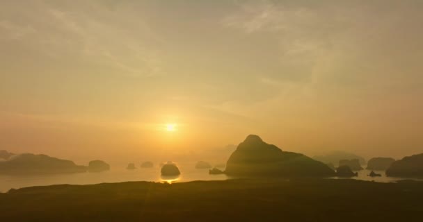 Вид Повітря Уявіть Собі Красиве Яскраве Жовте Небо Сході Сонця — стокове відео