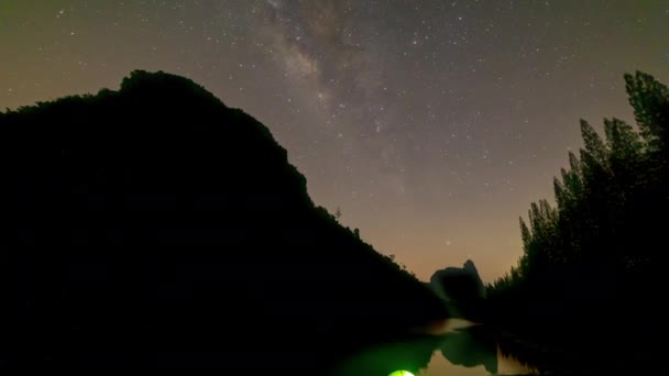 Csodálatos Időeltolódás Egy Csodálatos Gyönyörű Látvány Éjszaka Van Egy Nagy — Stock videók