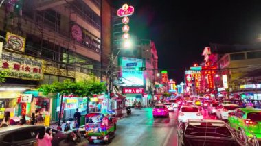 Bangkok, Tayland-13 Haziran 2024: Bangkok 'taki en büyük Çin Mahallesi, alışveriş ve cazip mutfağıyla ünlüdür ve filmler ve müzik videoları için en iyi çekim yeridir.