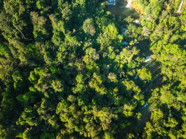 Thi Lor Su Su Fal 'ın tepesinde güzel güneşin havadan görünüşü parlıyor