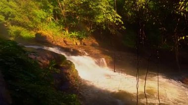 Wachirathan dağlarda şelale yolunu merak ediyor.