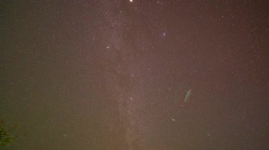 Yıldızlı gece gökyüzü soluk Samanyolu 'nu gösteriyor