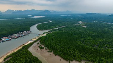 Küçük bir köprünün havadan görünüşü, mangrov ormanlarıyla çevrili küçük bir adada yaşayan bir balıkçı köyüne bağlanır. Önünde denize açılan bir kanal var, çeşitli deniz yaşamı açısından zengin..