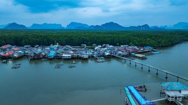 Küçük bir köprünün havadan görünüşü, mangrov ormanlarıyla çevrili küçük bir adada yaşayan bir balıkçı köyüne bağlanır. Önünde denize açılan bir kanal var, çeşitli deniz yaşamı açısından zengin..