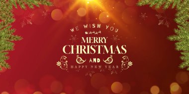 Xmas element vektör dosyasıyla Mutlu Noeller gerçekçi tebrik kartı