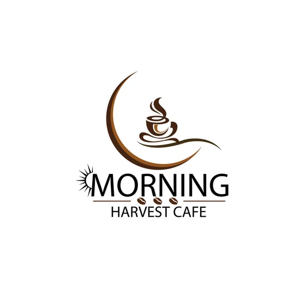 Morning harvest coffee design logo in illustration