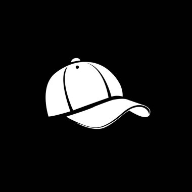 Beyaz beyzbol şapkası düz vektör illüstrasyon logosu