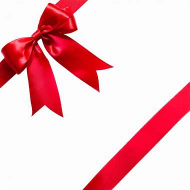 Kırmızı kurdele beyaz ipek saten parıltılı hediye