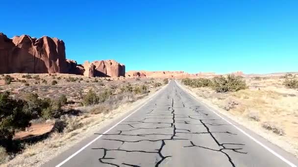 Arches National Park Scenic Drive Beauty — Stock Video