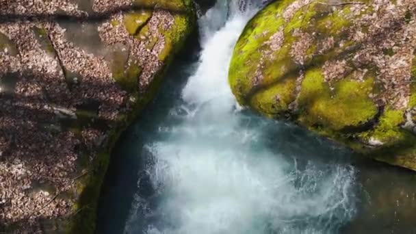 Secluded Swimming Hole Waterfall Nestled Mountains Pennsylvania Tucked Away Secluded — Stock Video