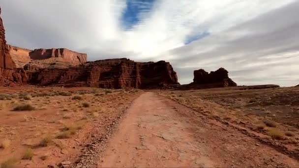 Bestuurder Pov Rijdt Een 4X4 Door Shafer Canyon Trail Moab — Stockvideo