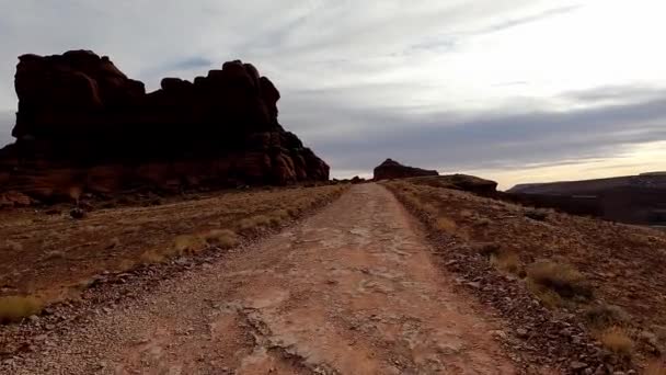 Förarens Pov Kör 4X4 Genom Shafer Canyon Trail Moab Utah — Stockvideo