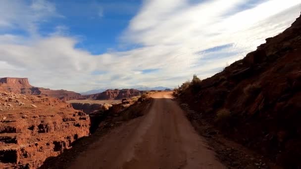 Sürücü Koltuğu 4X4 Lük Aracınızla Moab Utah Taki Tehlikeli Shafer — Stok video