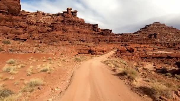 Sürücü Koltuğu Moab Utah Taki Tehlikeli Shafer Patikası Nda 4X4 — Stok video