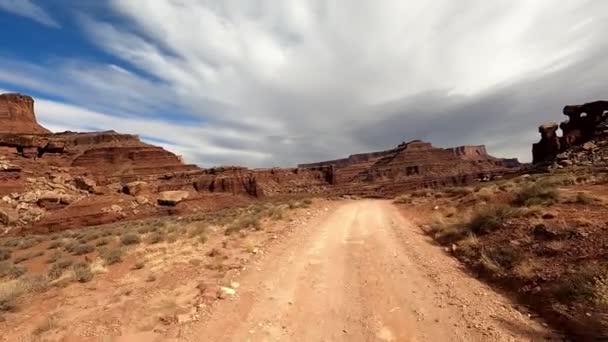 Widok Fotel Kierowcy Podczas Jazdy Roading Przez Trudny Teren Utah — Wideo stockowe