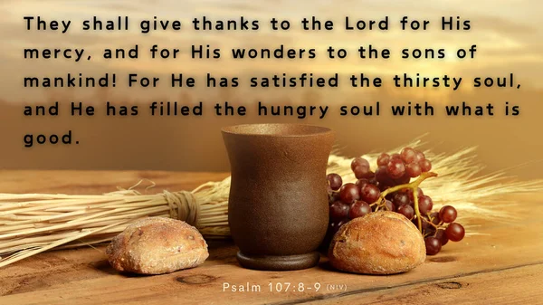 Bible Verse Psalm 107 Let Them Give Thanks Lord His — Stock Photo, Image