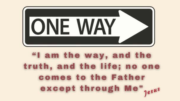 约翰福音14 6我是道 是真理 是生命 耶稣是通向灵性真理和永生的唯一道路的深刻宣告 — 图库视频影像
