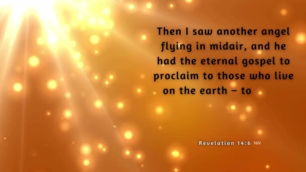 Потоковая Вспышка Звезды Стихом Писания Откровение Котором Ангел Провозглашает Вечное — стоковое видео