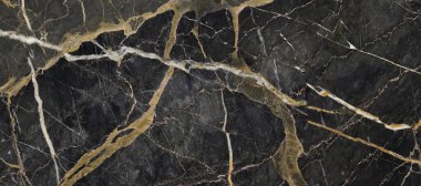 Altın damarlı siyah mermer, arkaplan için siyah mermer doğal desen, altın mermer desen, bir sürü koyu zıt damarlı altın mermer desen, seramik zemin ve duvar fayansları için lüks mermer taş.