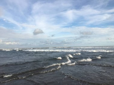 Dalgaların suya düştüğü bir sahil.