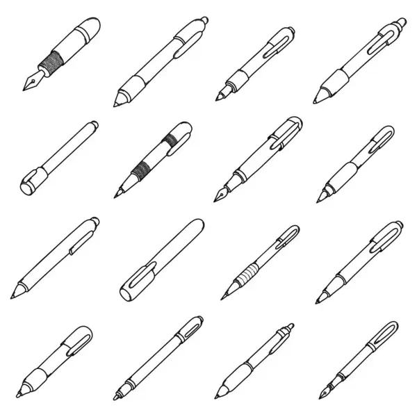 Pen Doodle Vektor Icon Set Zeichnung Skizze Illustration Handgezeichnete Linie Vektorgrafiken