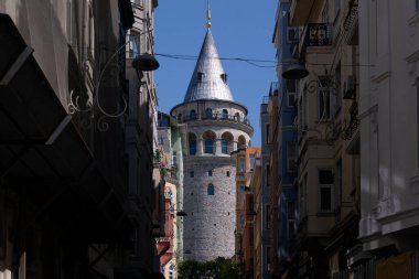 İstanbul 'daki Iconic Galata Kulesi Sokak Manzarası