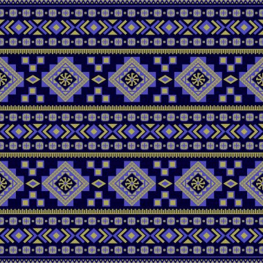 Geometrik etnik kalıplar geleneksel. Arkaplan, halı, duvar kağıdı, giysi, ambalaj, kumaş, vektör illüstrasyonu için tasarım. Nakış biçimi.