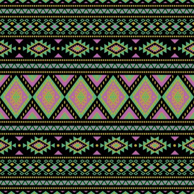 Geometrik etnik kalıplar geleneksel. Arkaplan, halı, duvar kağıdı, giysi, ambalaj, kumaş, vektör illüstrasyonu için tasarım. Nakış biçimi.