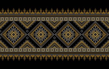 Arkaplan, halı, duvar kâğıdı, giysi, ambalaj, batik, kumaş, vektör illüstrasyonu için geleneksel Gemetrik etnik doğulu tasarım. Nakış.