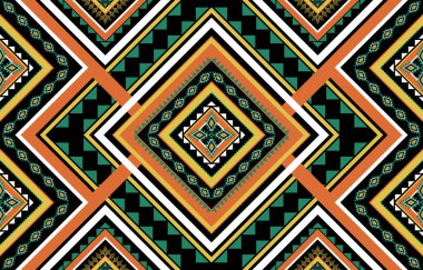 Geometrik etnik kalıplar. Geleneksel yerli tarzı. Arkaplan, illüstrasyon, duvar kağıdı, kumaş, giysi, halı, nakış için tasarım