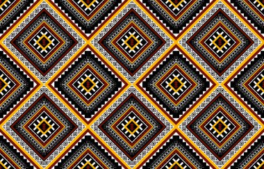 Soyut etnik geometrik kusursuz desen. Arkaplan, illüstrasyon, duvar kağıdı, kumaş, doku, batik, halı, giysi, nakış için tasarım