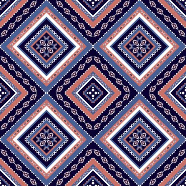Soyut geometrik, etnik, pürüzsüz desen. Geleneksel kabile tarzı. Arkaplan, illüstrasyon, doku, kumaş, batik, duvar kağıdı, halı, giysi, nakış için tasarım.