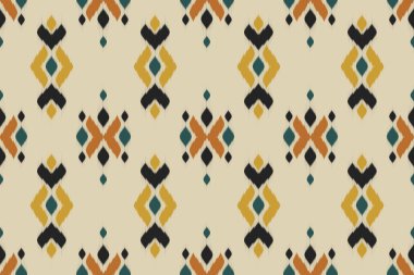 Soyut ikat sanatı. Kabilede etniksiz kalıplar. Çizgili Meksika tarzı. Arkaplan, illüstrasyon, ambalaj, giysi, batik, kumaş, nakış için tasarım.