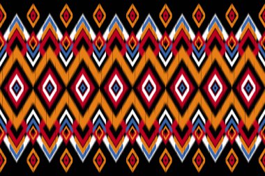 Geometrik etnik oryantal örgü, kusursuz desenli geleneksel. Arkaplan, duvar kağıdı, vektör illüstrasyonu, kumaş, giysi, batik, halı, nakış için tasarım.