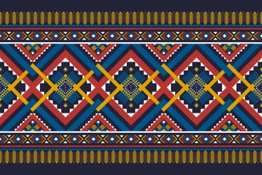 Geometrik etnik model geleneksel. Çizgili kabile tarzı. Sınır dekorasyonu. Arkaplan, vektör illüstrasyonu, kumaş, giysi, batik, halı, nakış için tasarım.