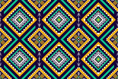 Geleneksel geometrik etnik doğulu kusursuz desen. Arkaplan, halı, duvar kağıdı, giysi, ambalaj, kumaş, taşıyıcı, illüstrasyon, nakış için tasarım.