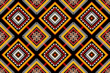 Geleneksel geometrik etnik doğulu kusursuz desen. Çiçek süslemesi. Arkaplan, halı, duvar kağıdı, giysi, ambalaj, kumaş, taşıyıcı, illüstrasyon, nakış için tasarım.