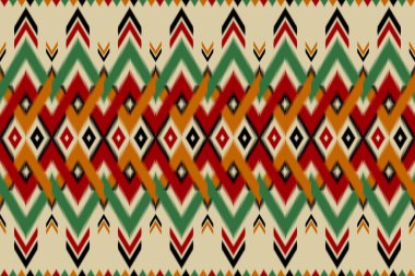 Oriental ikat yerli tarzı. Geometrik etnik model geleneksel. Arkaplan, illüstrasyon, doku, kumaş, batik, giysi, ambalaj, duvar kağıdı, halı, nakış için tasarım