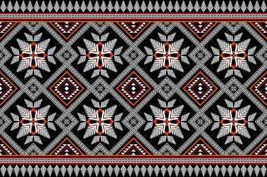 Geometrik etnik kalıplar geleneksel. Çiçek süslemesi. Sınırı süsleyin. Arkaplan, halı, duvar kağıdı, giysi, ambalaj, kumaş, taşıyıcı, illüstrasyon, nakış için tasarım.