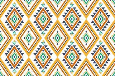 Renkli etnik model sanatı. Kabilede kusursuz desen, halk nakışı ve Meksika tarzı. Geometrik çizgili. Arkaplan, duvar kağıdı, vektör illüstrasyonu, kumaş, giysi, halı için tasarım.