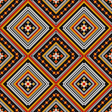 Geometrik etnik kalıplar geleneksel. Arkaplan, duvar kağıdı, illüstrasyon, tekstil, kumaş, giysi, batik, halı, nakış için tasarım.