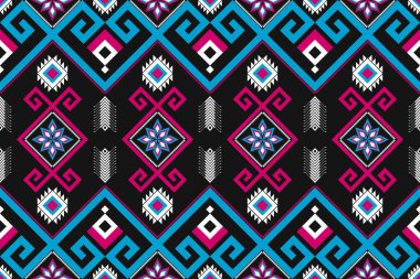 Soyut etnik model sanatı. Kabilede kusursuz desen, halk nakışı ve Meksika tarzı. Geometrik çizgili. Arkaplan, duvar kağıdı, vektör illüstrasyonu, kumaş, giysi, halı için tasarım.