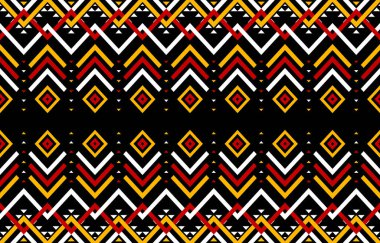 Soyut etnik model sanatı. Kabilede kusursuz desen, halk nakışı ve Meksika tarzı. Geometrik çizgili. Arkaplan, duvar kağıdı, vektör illüstrasyonu, kumaş, giysi, halı için tasarım.