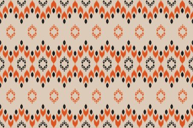 Kumaş etnik tarzı. Geleneksel, kusursuz desenler. Arkaplan, duvar kağıdı, vektör illüstrasyonu, kumaş, giysi, halı, tekstil, batik, nakış için tasarım.