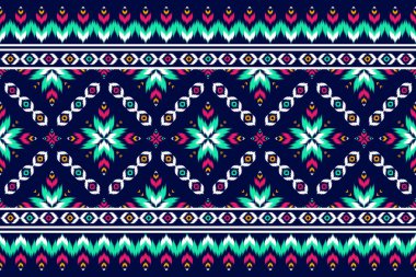 Halı etnik model sanat. Geleneksel, kusursuz desenler. Çiçek süslemesi. Arkaplan, duvar kağıdı, vektör illüstrasyonu, kumaş, giysi, halı, tekstil, batik, nakış için tasarım.