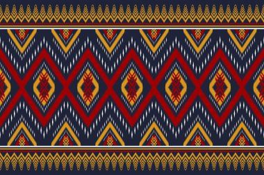 Geleneksel etnik kökenli, sorunsuz bir yöntem. Kumaş Hint tarzı. Arkaplan, duvar kağıdı, vektör illüstrasyonu, kumaş, giysi, halı, tekstil, batik, nakış için tasarım.