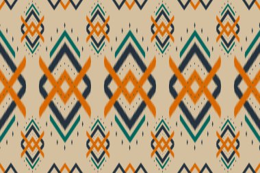 Kabilede kusursuz bir düzen var. Kumaş etnik model sanat. Amerikan, Meksika tarzı. Arkaplan, duvar kağıdı, vektör illüstrasyonu, kumaş, giysi, halı, tekstil, batik, nakış için tasarım.